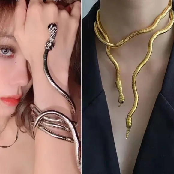 Silver Serpenti Snake Necklace-Bracelet Multifunctional - Picture 13 of 17